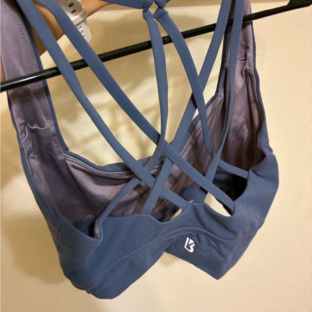 BuffBunny Slate Blue Strappy Sports Bra